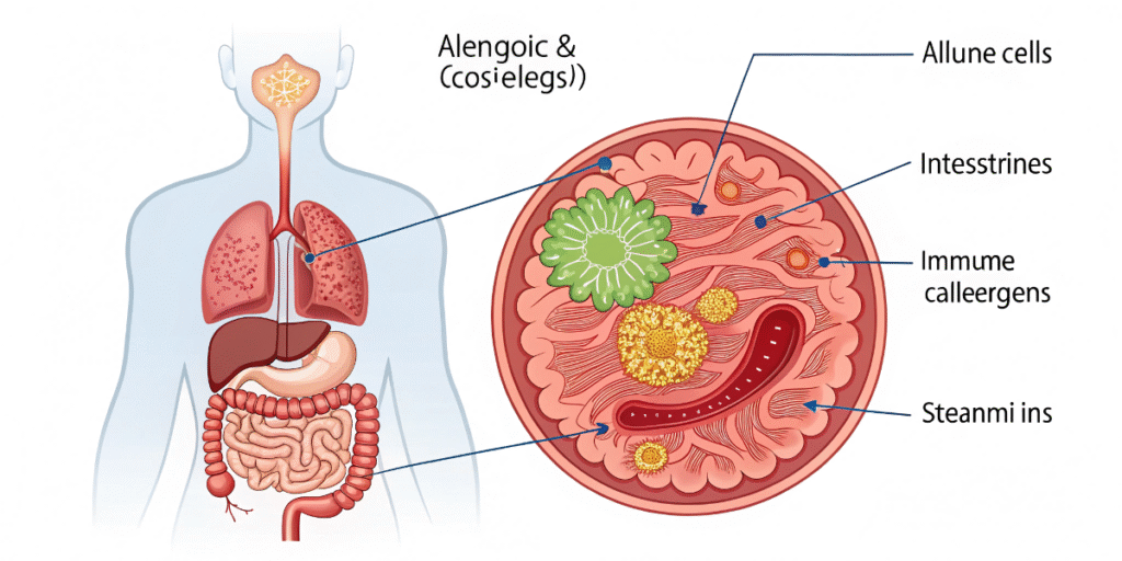 inflamed human digestive tract